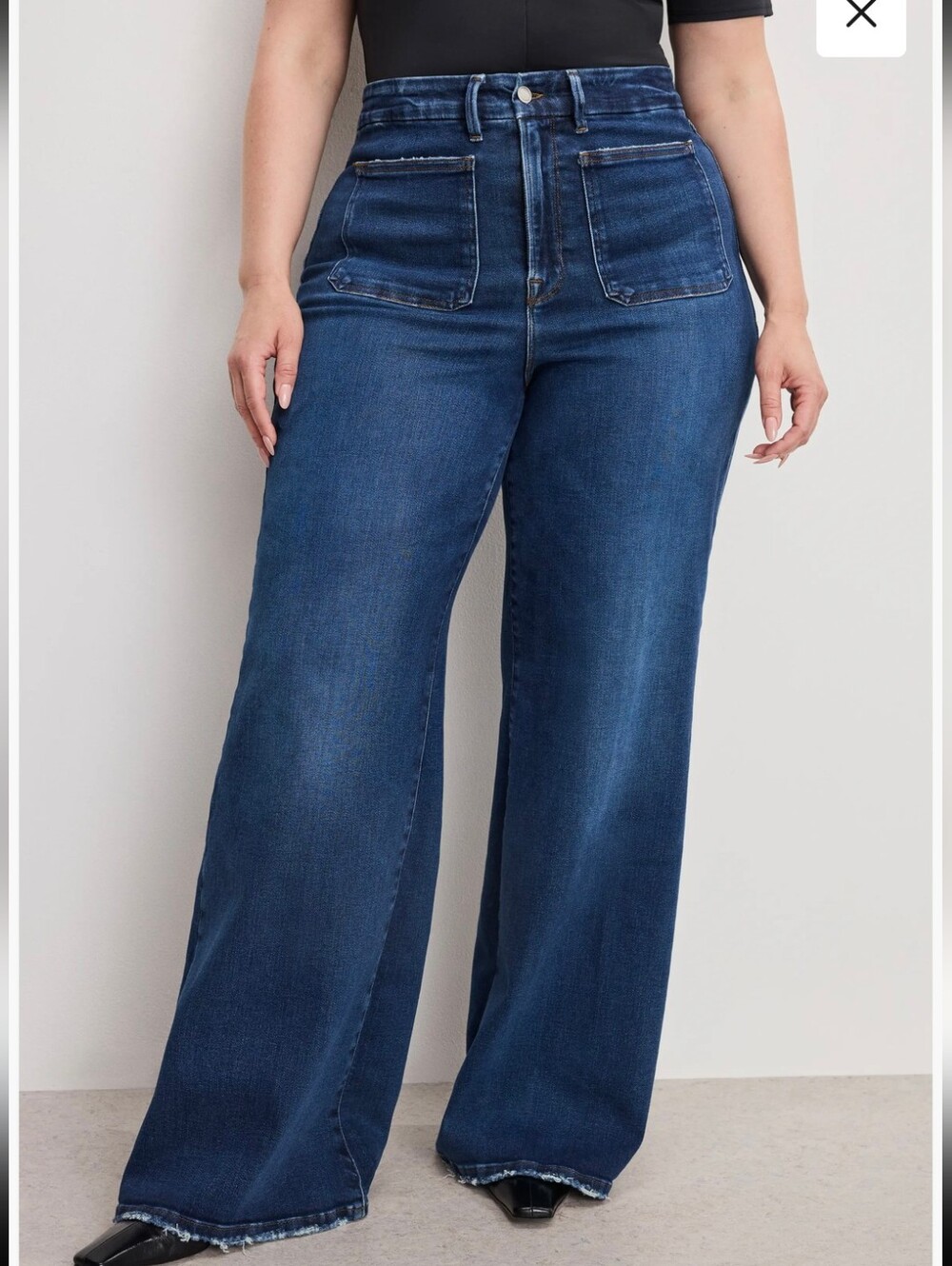 Good American Womens‎  High Waist Palazzo Jeans Denim NWT Wide Leg Plus Size 26